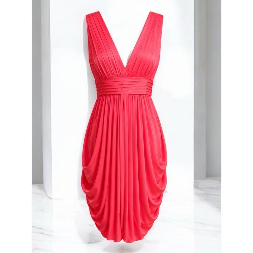 BCBGMaxAzria Pleated Ruched Mini Dress Size M